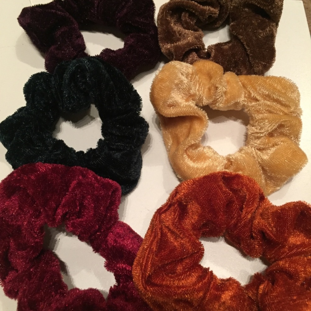 6 New Velvet Scrunchies